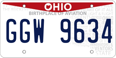 OH license plate GGW9634