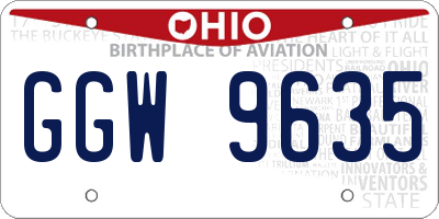 OH license plate GGW9635