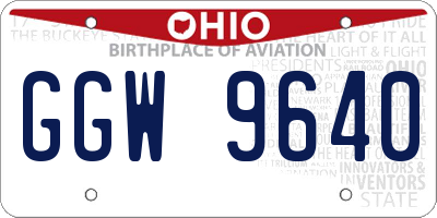 OH license plate GGW9640