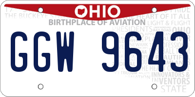 OH license plate GGW9643