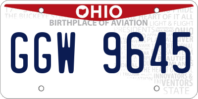 OH license plate GGW9645