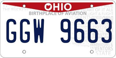 OH license plate GGW9663