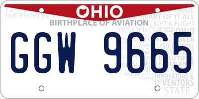 OH license plate GGW9665