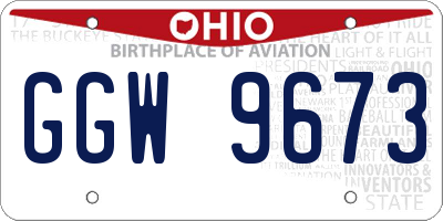 OH license plate GGW9673