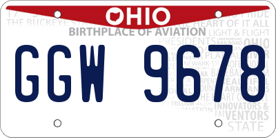 OH license plate GGW9678