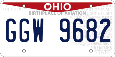 OH license plate GGW9682