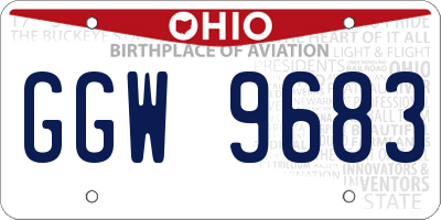OH license plate GGW9683