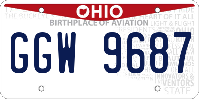 OH license plate GGW9687