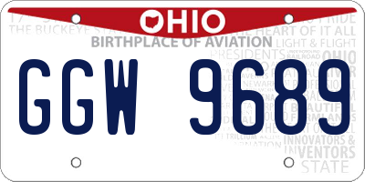 OH license plate GGW9689