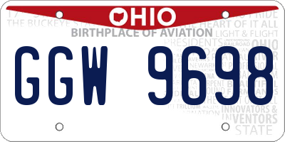 OH license plate GGW9698