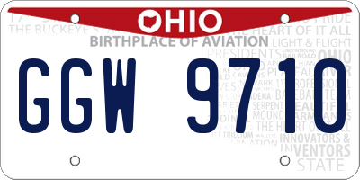 OH license plate GGW9710