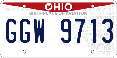 OH license plate GGW9713