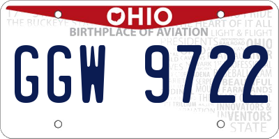 OH license plate GGW9722