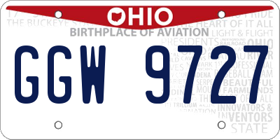 OH license plate GGW9727