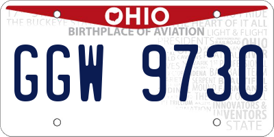 OH license plate GGW9730