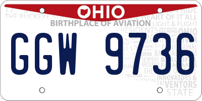 OH license plate GGW9736