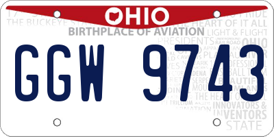 OH license plate GGW9743