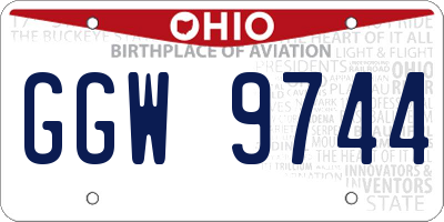 OH license plate GGW9744