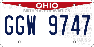 OH license plate GGW9747
