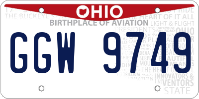 OH license plate GGW9749