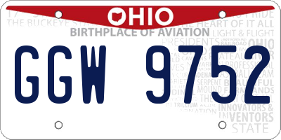 OH license plate GGW9752