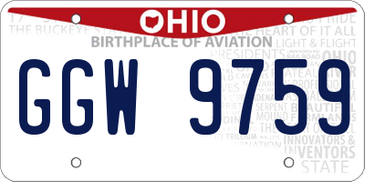 OH license plate GGW9759