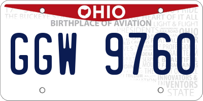 OH license plate GGW9760