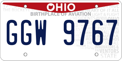 OH license plate GGW9767