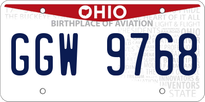 OH license plate GGW9768