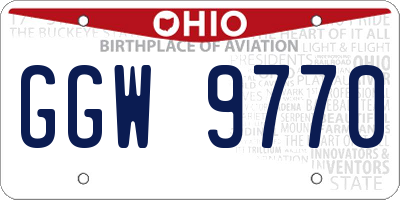 OH license plate GGW9770
