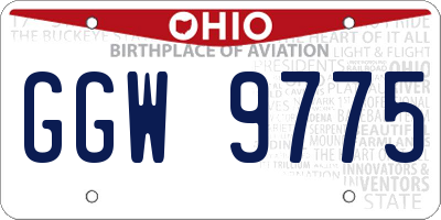 OH license plate GGW9775