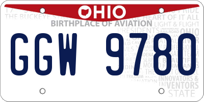 OH license plate GGW9780