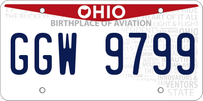 OH license plate GGW9799