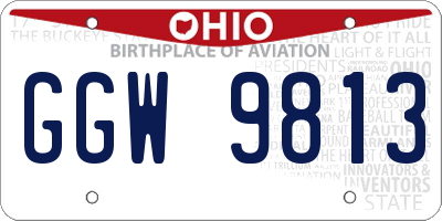 OH license plate GGW9813