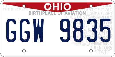 OH license plate GGW9835