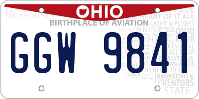 OH license plate GGW9841