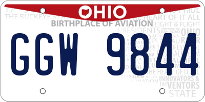 OH license plate GGW9844
