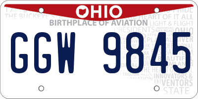 OH license plate GGW9845