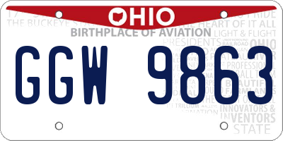 OH license plate GGW9863