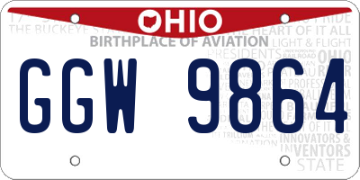 OH license plate GGW9864