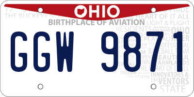 OH license plate GGW9871