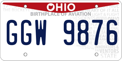 OH license plate GGW9876