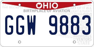 OH license plate GGW9883