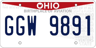OH license plate GGW9891