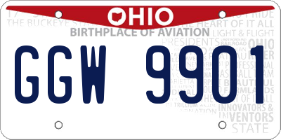 OH license plate GGW9901