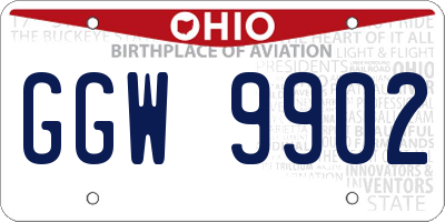 OH license plate GGW9902