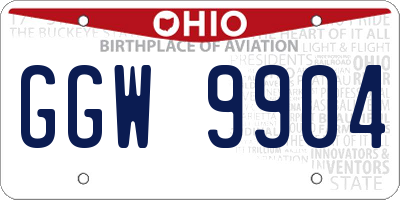 OH license plate GGW9904