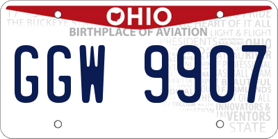 OH license plate GGW9907