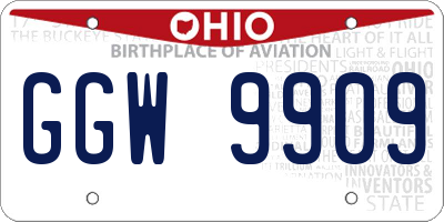 OH license plate GGW9909
