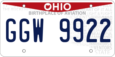 OH license plate GGW9922